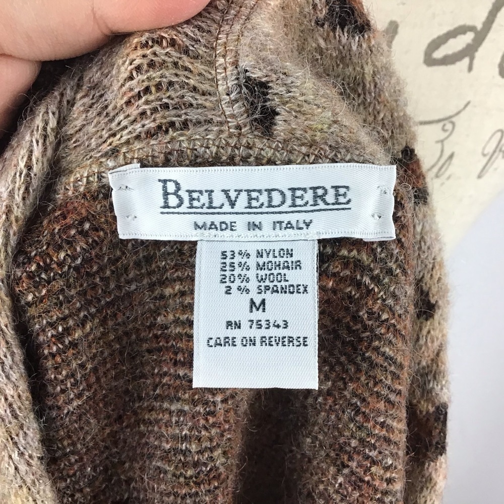 Belvedere Animal Print Wool Mohair Blend Cardigan - Picture 3 of 5